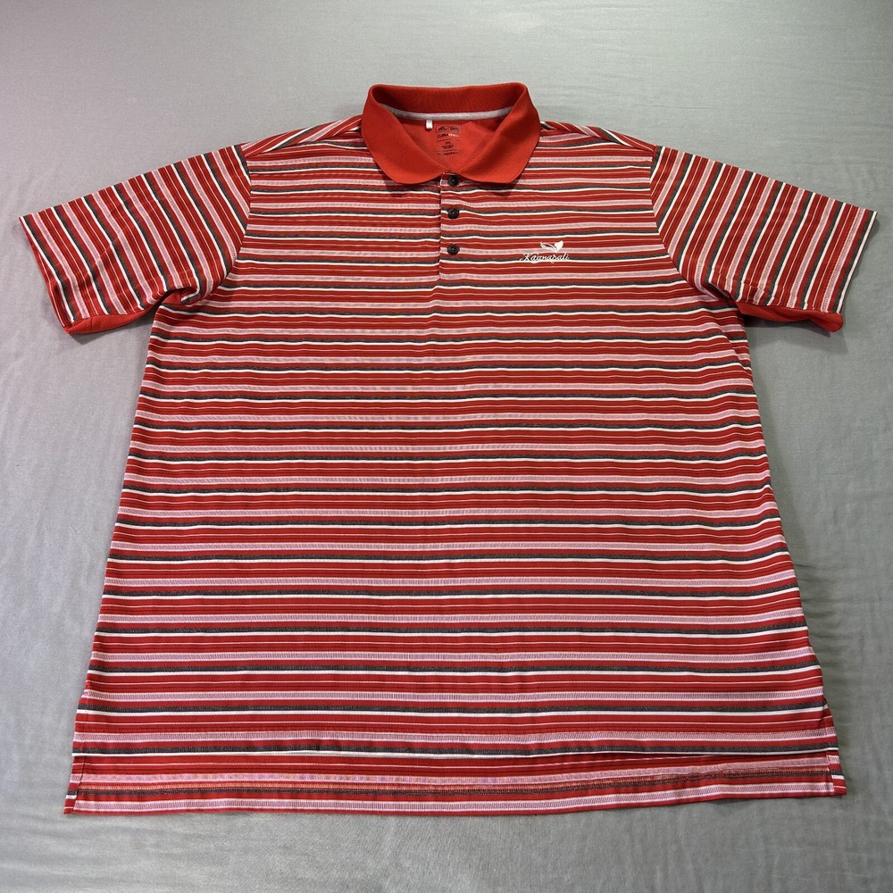 Adidas Ka'anapali Polo Shirt Mens XXL 2XL Red Striped Golf Performance Stretch